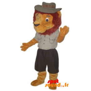 Lion Mascot Dressed In Explorer Outfit - MASFR034280 - Lion mascots