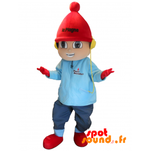 Boy Mascot Dressed In Winter Attire. La Plage - MASFR034290 - Mascots boys and girls