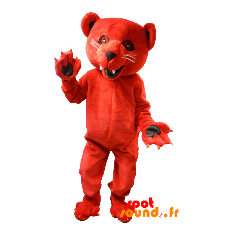 Mascot Roaring And Intimidating Red Bear - MASFR034293 - Bear mascot