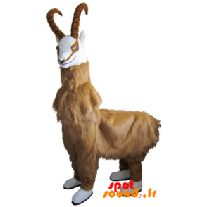 kamzík maskot koza, chlupatý koza s rohy - MASFR034327 - mascotte
