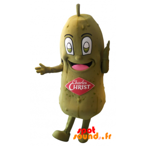 Mascotte de cornichon vert géant. Charles Christ - MASFR034334 - Mascotte de légumes