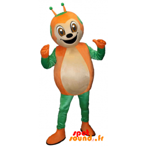 Mascotte de coccinelle verte et orange, mignonne et souriante - MASFR034349 - Mascottes Insecte