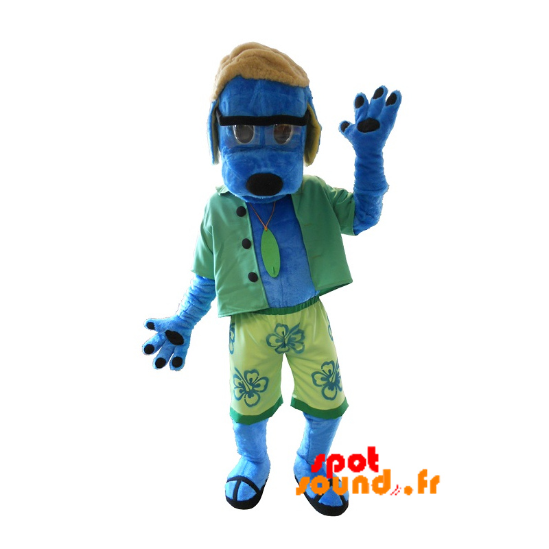 Purchase Blue Dog Mascot Vacationer Outfit. Summer Mascot in Dog ...