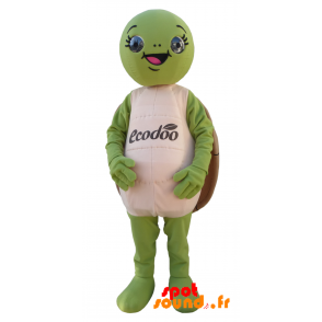 Mascot Green Turtle And Brown, Round And Funny - MASFR034360 - Mascots turtle