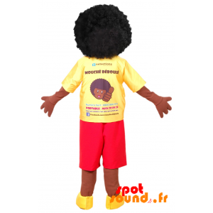 Afro Boy μασκότ. της Αφρικής Μασκότ - Ο άνθρωπος μασκότ - MASFR034365 - SpotSound.fr