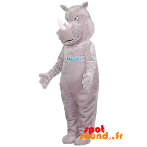 Mascotte de rhinocéros gris, géant et intimidant - MASFR034366 - Mascottes Personnages célèbres