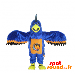 Mascotte d'aigle marron et bleu. Mascotte de vautour - MASFR034372 - Mascotte d'oiseaux