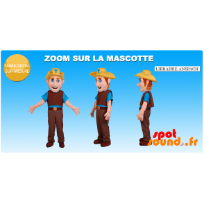 Mascotte de cow-boy habillé en tenue traditionnelle - MASFR034375 - Mascottes Homme