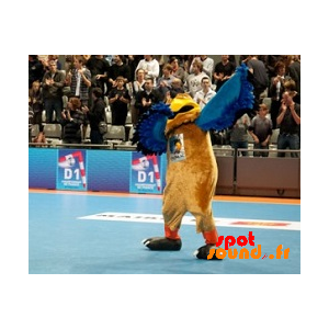 Mascot καφέ και μπλε αετός. μασκότ όρνιο - MASFR034372 - mascotte