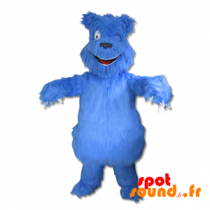 Mascotte de monstre, de chien, de yéti bleu et poilu