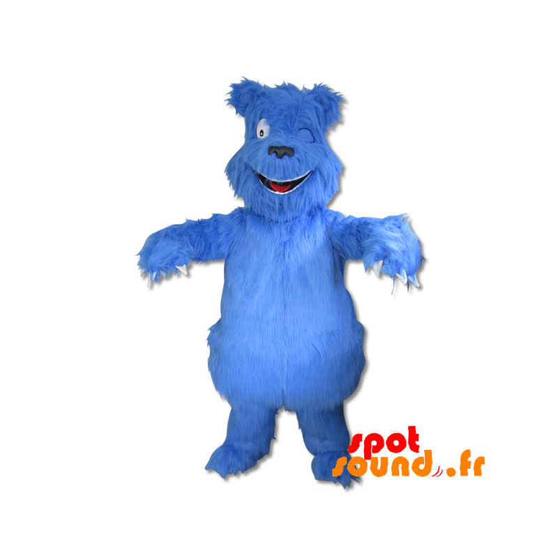 Mascotte de monstre, de chien, de yéti bleu et poilu - MASFR034382 - Mascottes de chien