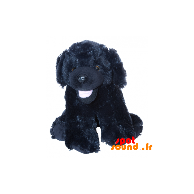 Chien Noir En Peluche Doux Et Poilu Chiot En Peluche