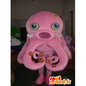 Mascote do polvo-de-rosa - traje polvo - Seabed - MASFR00436 - Mascotes do oceano