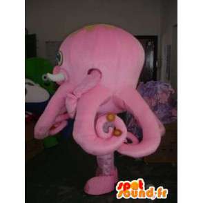 Mascote do polvo-de-rosa - traje polvo - Seabed - MASFR00436 - Mascotes do oceano
