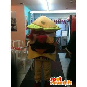 Μασκότ Hamburger - Yum σάντουιτς burger - Express Παράδοση - Μασκότ γρήγορου φαγητού - MASFR00253 - SpotSound.fr