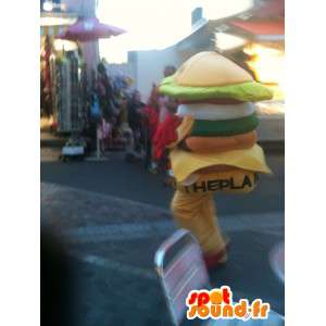 Hamburger mascot - Yummy burger sandwich - Express Delivery - MASFR00253 - Fast food mascots