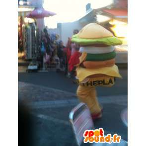 Hamburger mascot - Yummy burger sandwich - Express Delivery - MASFR00253 - Fast food mascots