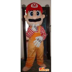 Mario Maskottchen orange - Mascot Schaumplast mit Zubehör - MASFR00451 - Maskottchen Mario