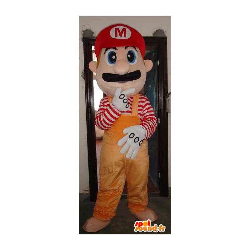 Mascotte mario orange - Mascotte en PolyFoam avec accessoires - MASFR00451 - Mascottes Mario