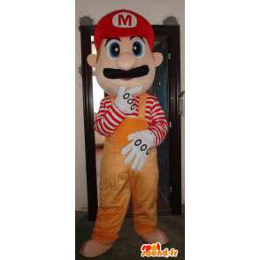 Mario Maskottchen orange - Mascot Schaumplast mit Zubehör - MASFR00451 - Maskottchen Mario