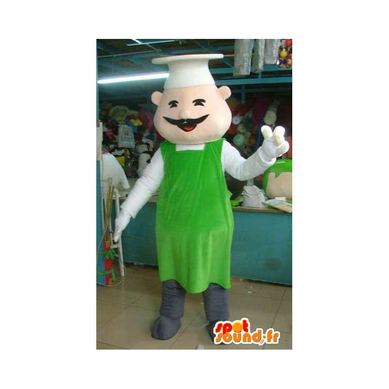 Mascot Chef - Zielona Fartuch - Chiński Akcesoria  - MASFR00292 - Mężczyzna Maskotki