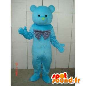Blau-Maskottchen Teddy Bear - blau Holz - Kostüm Plüsch - MASFR00267 - Bär Maskottchen