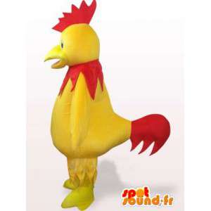 Yellow and red rooster mascot - Ideal for sports team or evening - MASFR00242 - Mascot of hens - chickens - roaster