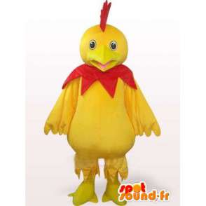 Yellow and red rooster mascot - Ideal for sports team or evening - MASFR00242 - Mascot of hens - chickens - roaster