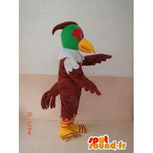 Green and brown eagle mascot - Costume Raptor - Bird - MASFR00227 - Mascot of birds