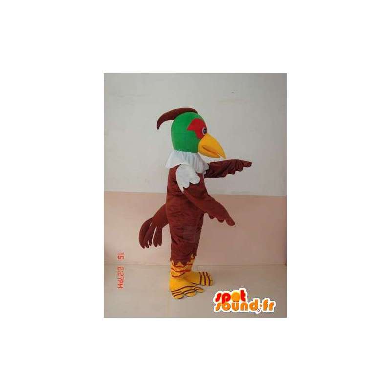 Green and brown eagle mascot - Costume Raptor - Bird - MASFR00227 - Mascot of birds