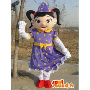 Lila trollkarlsprinsessa maskot - kostym för evenemang -