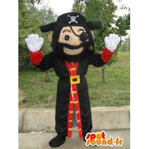 Maskottchen-Mann-Pirat - Piraten-Kostüm Jack mit Zubehör - MASFR00154 - Menschliche Maskottchen