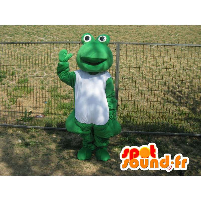 Grüner Frosch-Maskottchen Classic - Die kranken Frösche - MASFR00287 - Maskottchen-Frosch