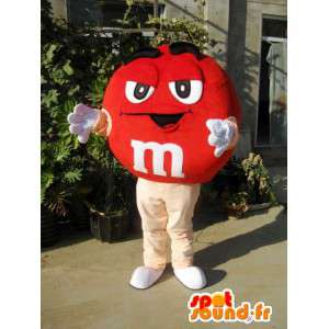 Mascot Rode M & M's - de mascotte van het beroemde snoep mm polyfoam's - MASFR00475 - Celebrities Mascottes