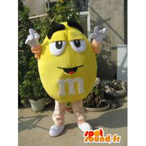 Mascot Amarelo M & M - mascote O doce famoso mm de polyfoam! - MASFR00474 - Celebridades Mascotes