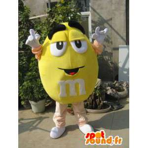 Mascot Yellow M & M's - The famous candy mm polyfoam's Mascot! - MASFR00474 - Mascots famous characters