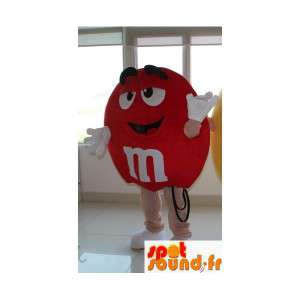 Mascot Rode M & M's - de mascotte van het beroemde snoep mm polyfoam's - MASFR00475 - Celebrities Mascottes