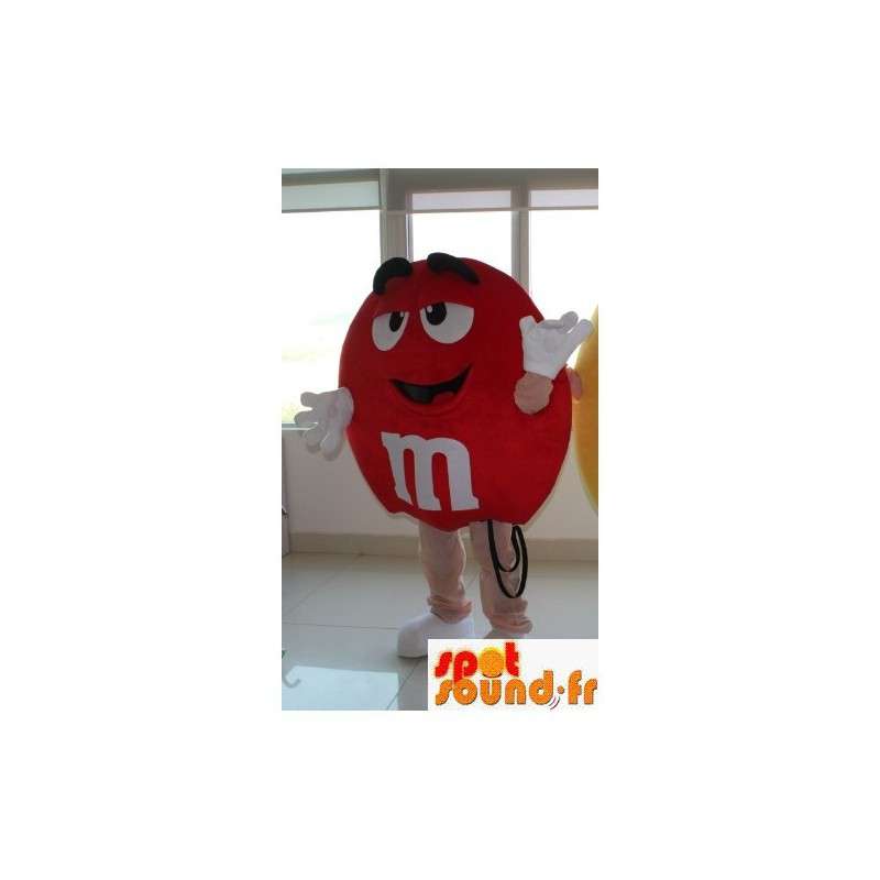 Mascot Rode M & M's - de mascotte van het beroemde snoep mm polyfoam's - MASFR00475 - Celebrities Mascottes