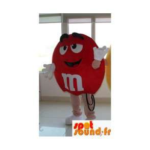 Mascot Red M & M - ist der berühmte Süßigkeiten mm polyfoam Maskottchen - MASFR00475 - Maskottchen berühmte Persönlichkeiten