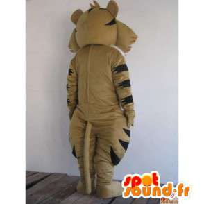 Mascot urso marrom listrado - traje de festa - fantasias de animais - MASFR00178 - mascote do urso