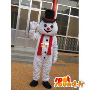 Snowman-maskot med hattilbehør - forklædning - Spotsound maskot
