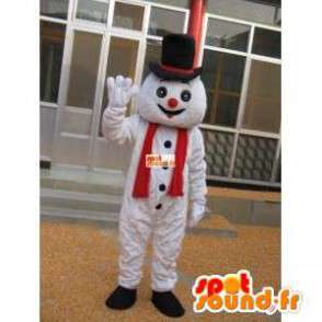 Snowman-maskot med hattilbehør - forklædning - Spotsound maskot
