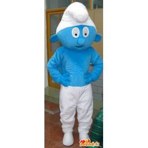 Mascotte Schtroumpf - Costume Bleu clair , bonnet blanc - MASFR00504 - Mascottes Les Schtroumpf