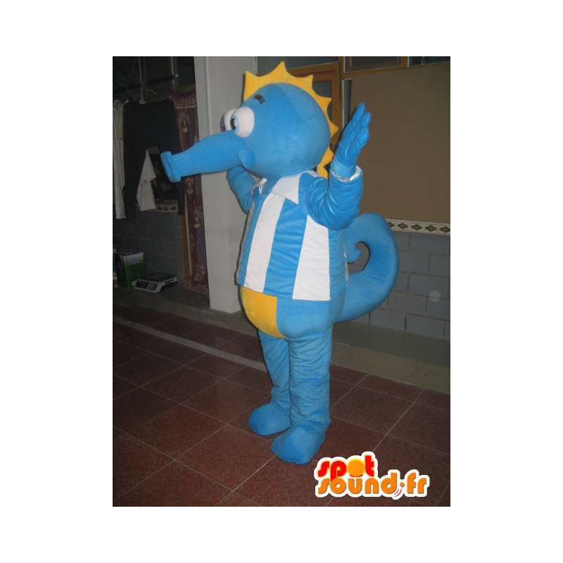 Mascotte hippocampe - Costume animal marin - Déguisement bleu - MASFR00524 - Mascottes de l'océan