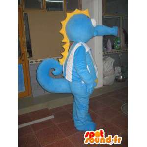 Mascotte hippocampe - Costume animal marin - Déguisement bleu - MASFR00524 - Mascottes de l'océan