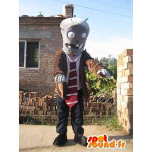 Mascota Hombre con traje-robot y corbata - MASFR00418 - Mascotas humanas