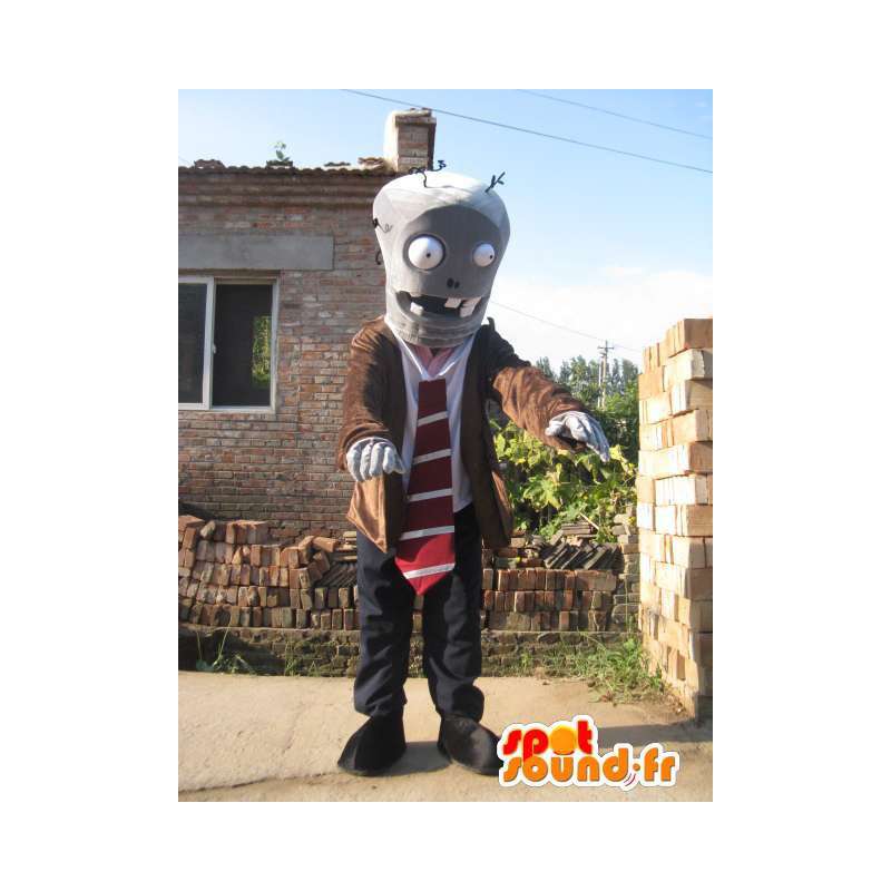 Man with robot mascot suit and tie - MASFR00418 - Human mascots