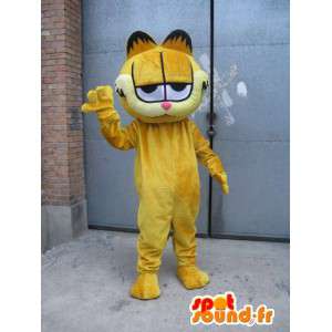 Maskot berømte katt - Garfield - gul drakt kveld  - MASFR00525 - Garfield Maskoter