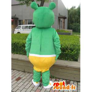 Baby mostro mascotte mutandine verde giallo - tuta bambino peluche - MASFR00315 - Bambino mascotte