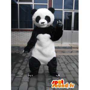 Klassisk svartvit panda maskot plysch - kvällskostym -